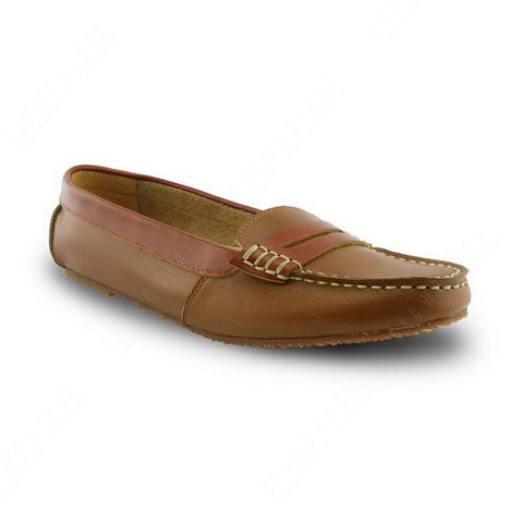 Bicolor Leather Penny Moccasin Beige and Tan - Assembly Artisans Co.,Ltd.