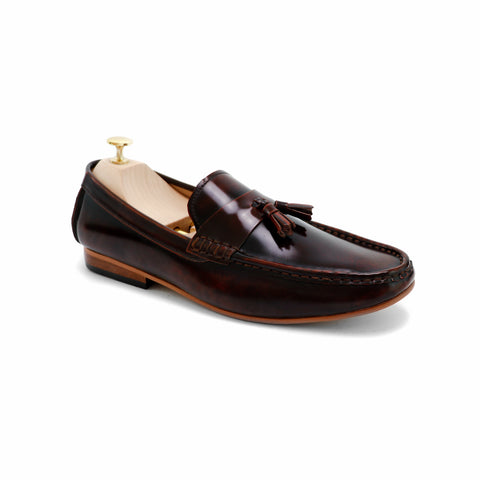 Comfy Tassel Loafer European Brush Off Burgundy - Assembly Artisans Co.,Ltd.