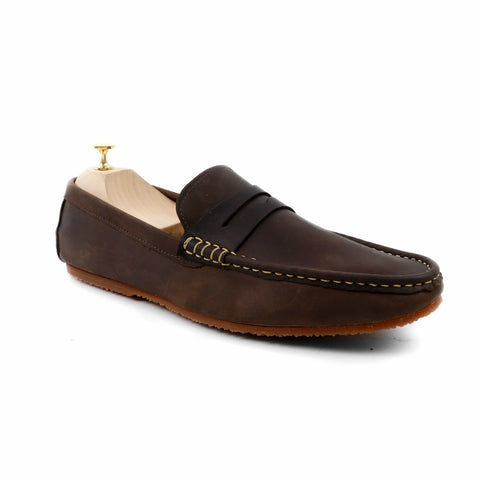 Penny Loafer Dark Natural Nubuck - Assembly Artisans Co.,Ltd.