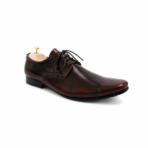 Leather Shoes Derby European Brush Off Burgundy - Assembly Artisans Co.,Ltd.