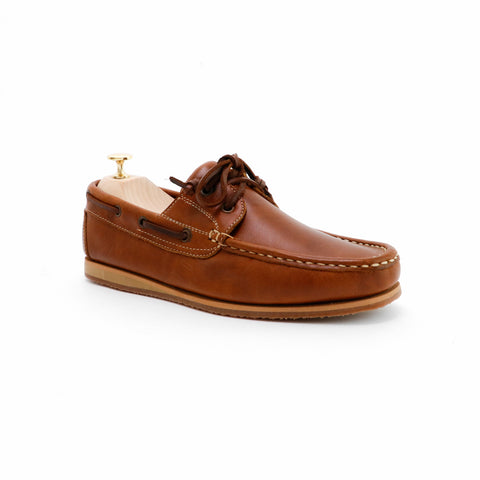 The Punter's Boat Shoes - Oil Leather Toffee Tan - Assembly Artisans Co.,Ltd.