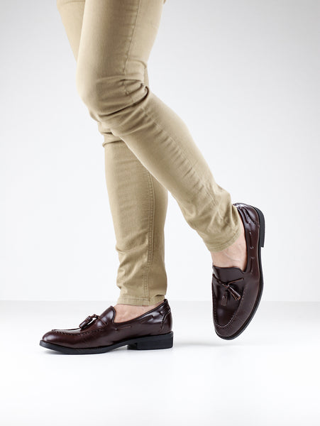 VELVET TASSEL LOAFERS MOC TOE MATTE BROWN - Assembly Artisans Co.,Ltd.