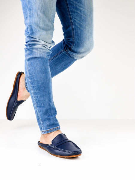 Mochi Mule Wrinkle Soft Navy - Assembly Artisans Co.,Ltd.