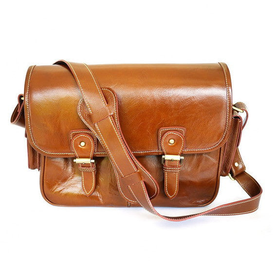 Brown Stone Leather Bag Flexi Satchel Medium - Tan - Assembly Artisans Co.,Ltd.