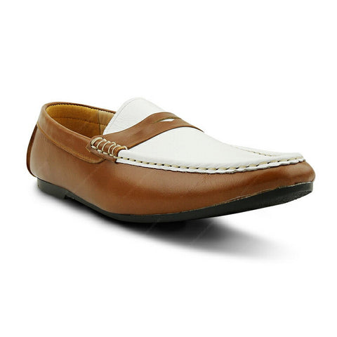 Gentle Leather Loafer Natural Beige and White - Assembly Artisans Co.,Ltd.