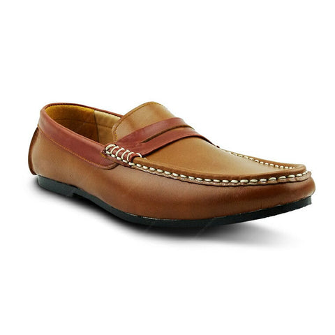 Bicolor Leather Loafer Beige and Tan - Assembly Artisans Co.,Ltd.
