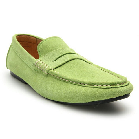 Penny Leather Loafer Suede Lemon Green - Assembly Artisans Co.,Ltd.