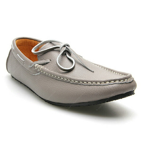 Casualist Lace Leather Loafer Wrinkle Soft Stone Grey - Assembly Artisans Co.,Ltd.