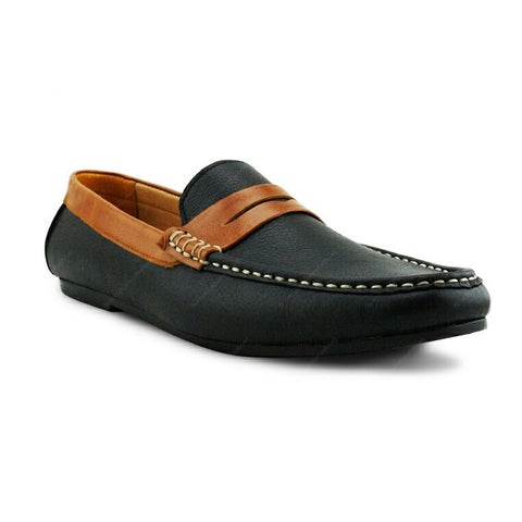 Classico Leather Loafer Black Beige - Assembly Artisans Co.,Ltd.