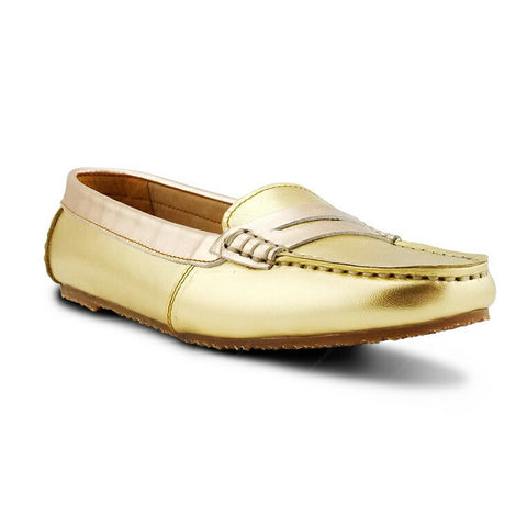 Gorgeous Girl Leather Moccasin Stardust Gold and Rose Gold - Assembly Artisans Co.,Ltd.
