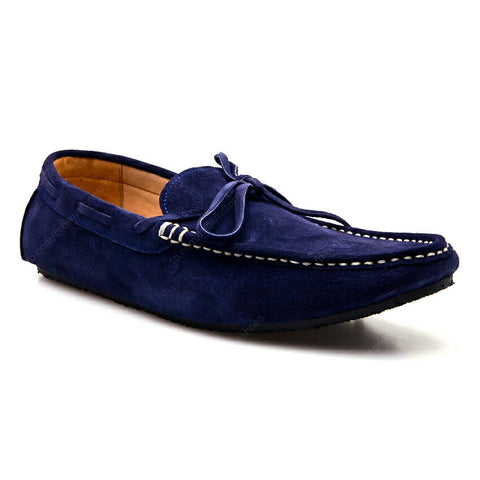 Casualist Lace Leather Loafer Suede Navy Blue - Assembly Artisans Co.,Ltd.
