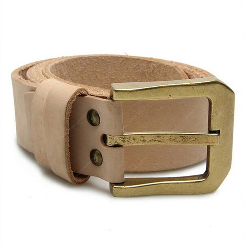 Full Grain Genuine Leather Belt Cowhide (Brass PAM Buckle) - Assembly Artisans Co.,Ltd.