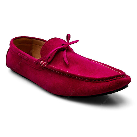 Casualist Lace Leather Loafer Suede Shocking Pink - Assembly Artisans Co.,Ltd.